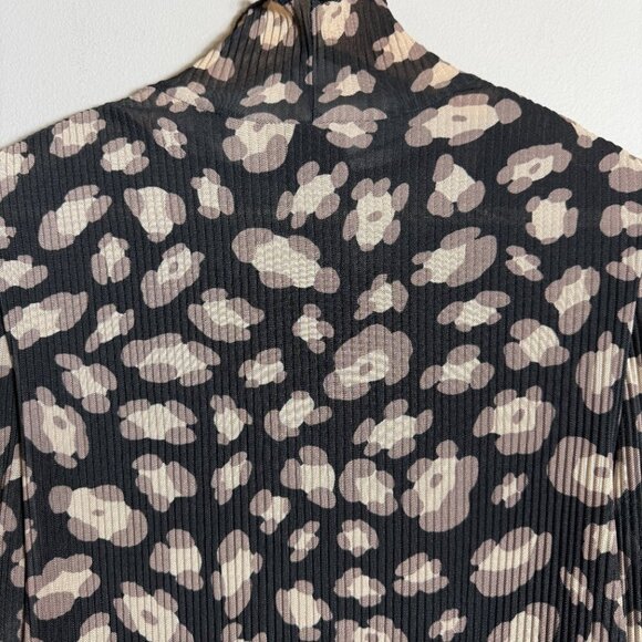 W5 Anthropologie Leopard Print Mock Neck Mesh Blouse Top Women's Large Career - Picture 10 of 12